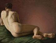 Aleksander Lesser Male Nude Lying. Spain oil painting artist
